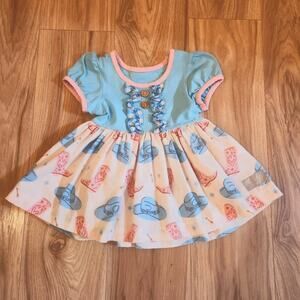 Eleanor Rose Tunic Dress Cowboy Cowgirl Boots 18 Months